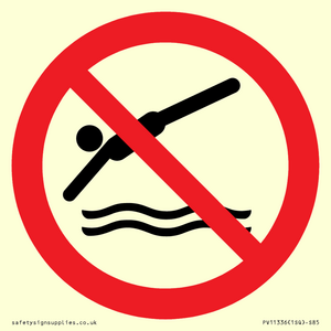 Prohibition: No diving